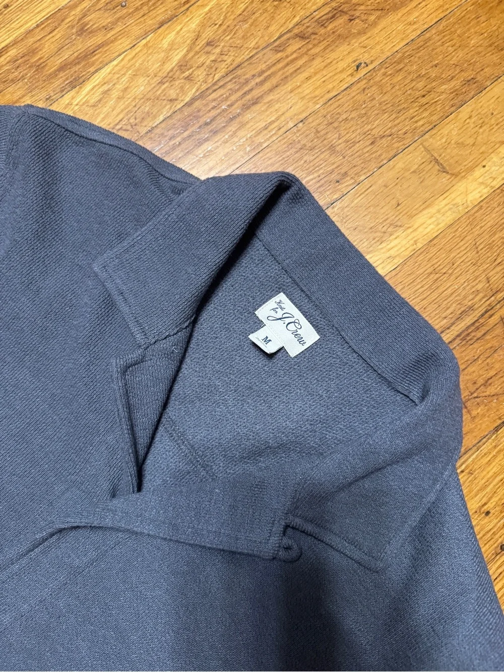 J. Crew Black Textured Camp-Collar Sweater-Tee